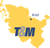 Schleswig-Holstein-Karte mit Standort Kiel